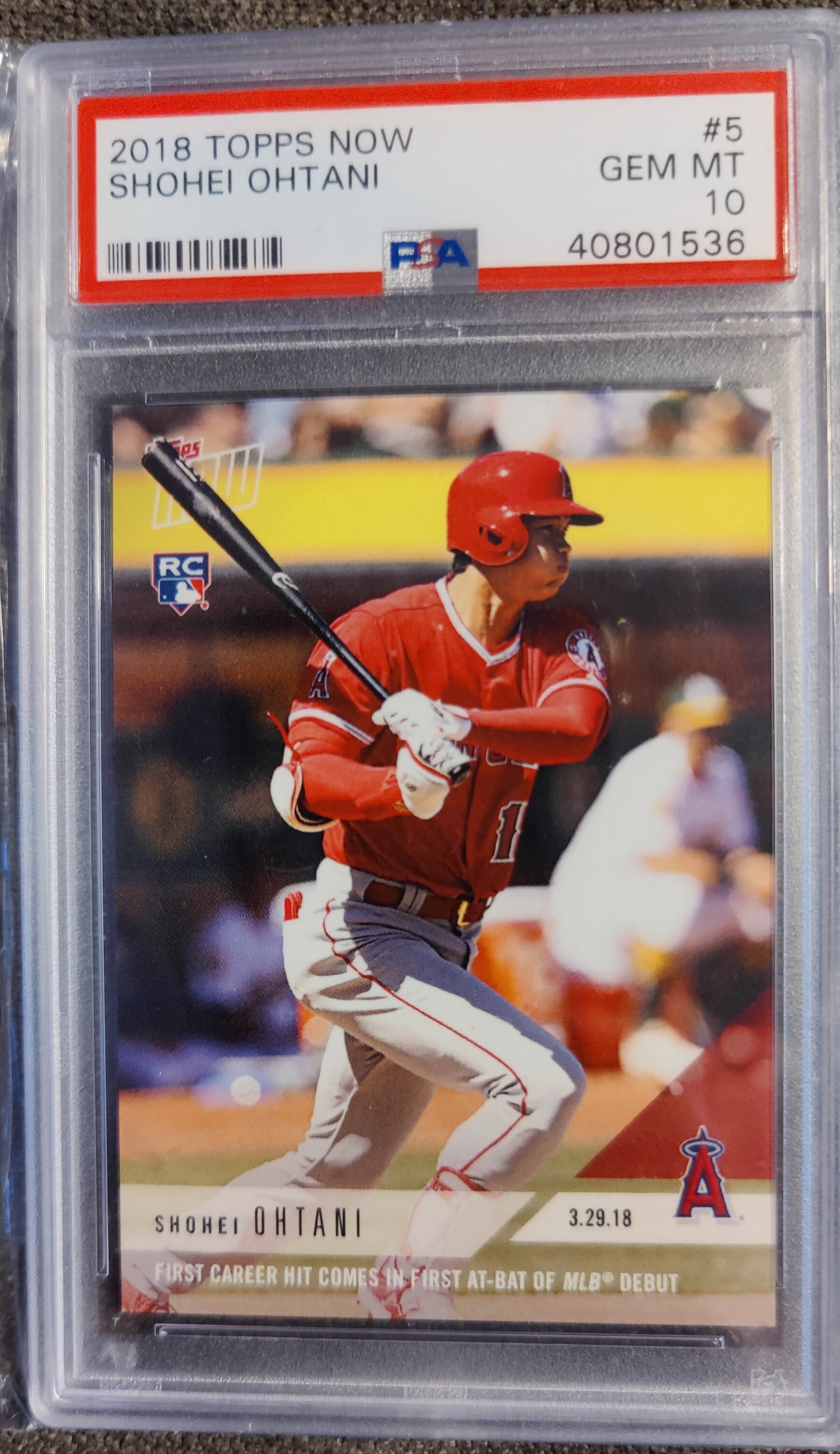 2018 Topps Now Shohei Ohtani #5 Gem Mint 10 - Etsy Canada