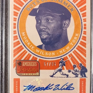 2013 Panini America&#39;s Pastime #BS-MO Mookie Wilson Auto, #57/86