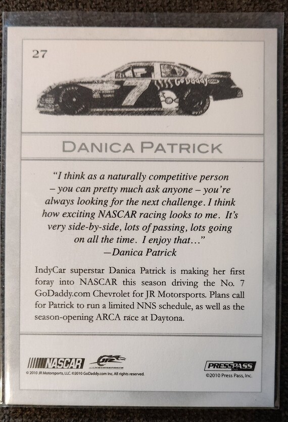 Danica Patrick, Nascar Driver, Signed, Autographed, 2010 PressPass Card #27. a COA Will Be Included Danica Patrick, Nascar Driver, Signed, Autographed, 2010 PressPass Card #27. a COA Will Be Included