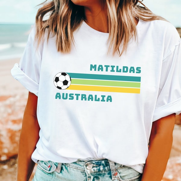 Matildas-Fan-T-Shirt, Matildas-Fußballfan, Frauen-WM-Fußball-T-Shirt, australisches Fußballteam-Shirt, Matildas-Merch, Matildas-Trikot, Geschenk