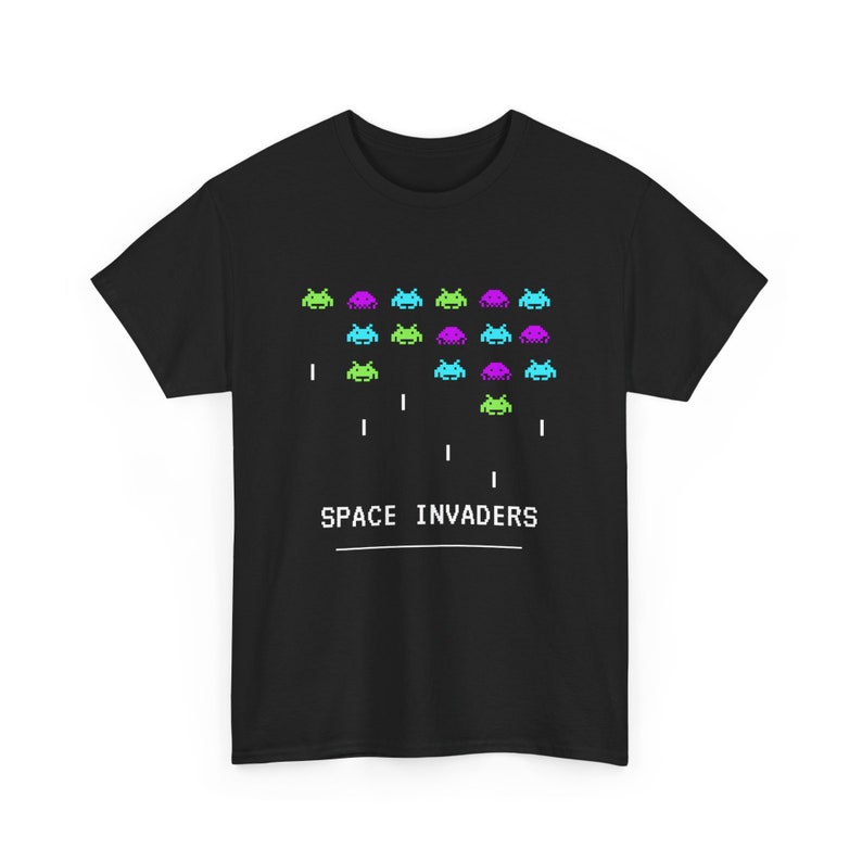 Space Invaders T-shirt, 80's Arcade Game T-shirt, Retro Gaming Tee ...