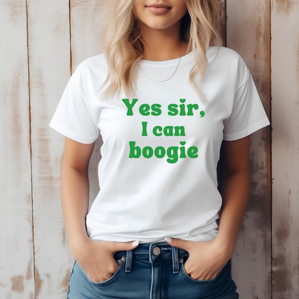 Yes sir I can Boogie T-shirt, Retro disco shirt, 70s style tee, Disco dancing shirt, 70's disco costume party shirt, Dance party shirt, 70's