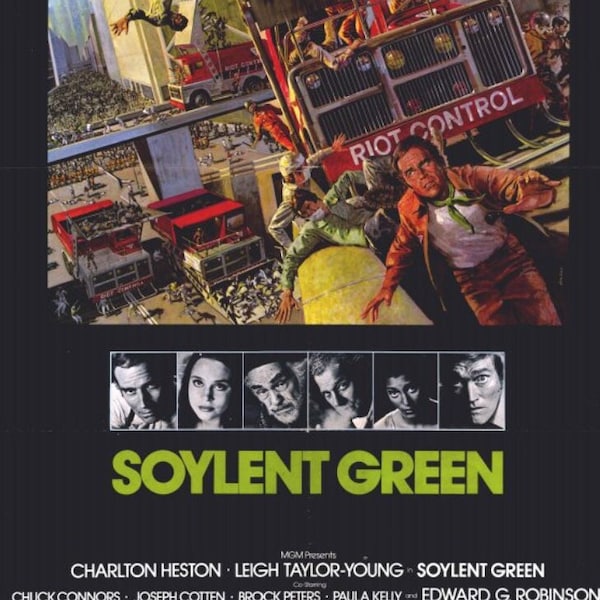 Soylent Green on a Unframed 11x17 Poster. Printed on Heavy Card Stock Paper. The Poster is Also Available Framed.