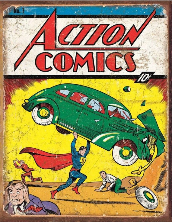 fórmula en voz alta complicaciones Action Comics 1 Cover Supermanon A 12.5 W X 16 H Tin - Etsy