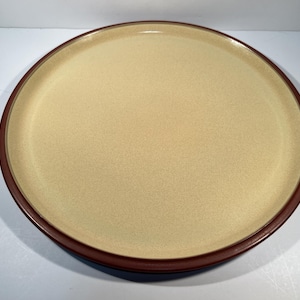 Vintage Denby England Platter – Lemon Yellow & Brown, 13.25”