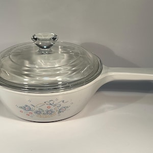 Corning Ware Country Cornflower Sauce Pan With Pyrex Clear Glass Lid S-81-B 0.5L