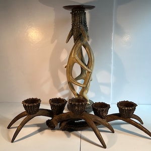 Antler Candle Holder Set - Rustic Cottage - Ski Chalet - Faux Resin Cast