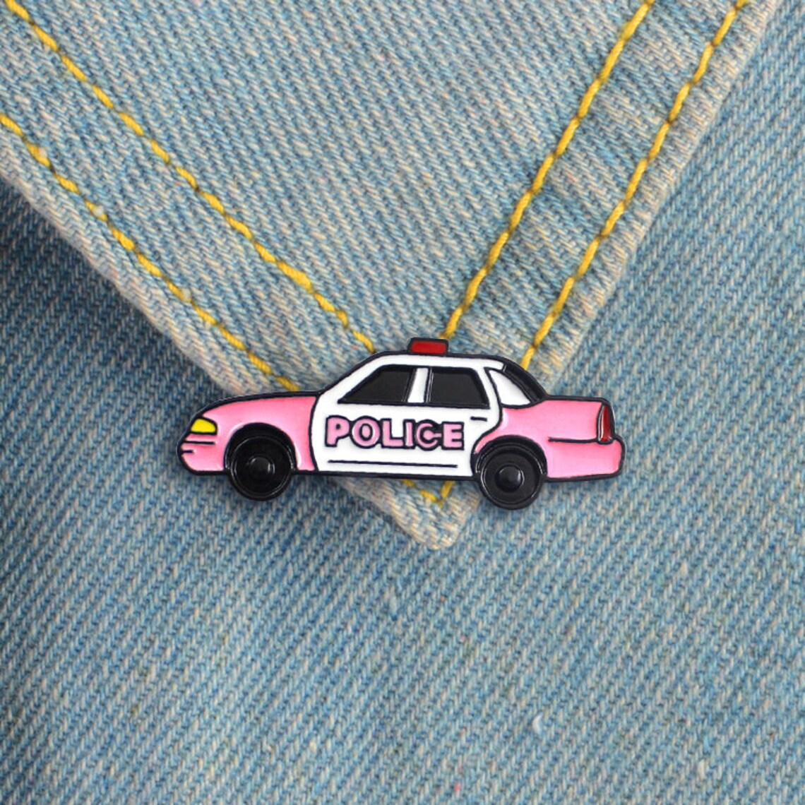 Pink Police Car Enamel Metal Pin Badge Enamel Pin Pride Etsy