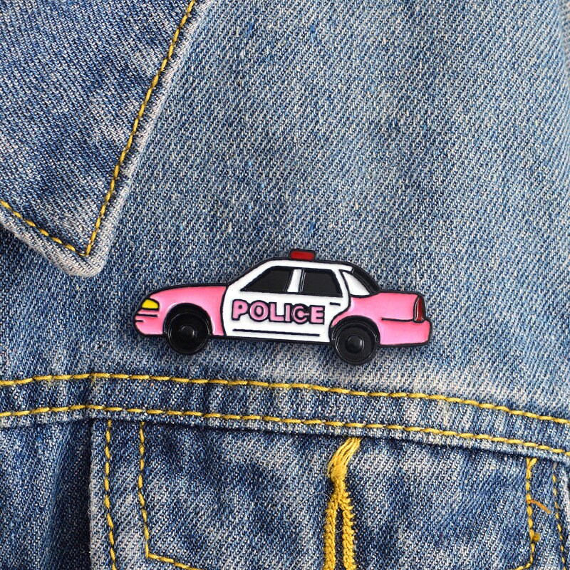 Pink Police Car Enamel Metal Pin Badge Enamel Pin Pride | Etsy
