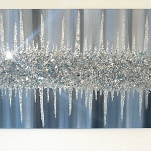 Hand-crafted Crushed Glass Glitter Canvas Art. - Etsy