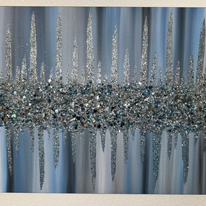 Hand-crafted Crushed Glass Glitter Canvas Art. - Etsy