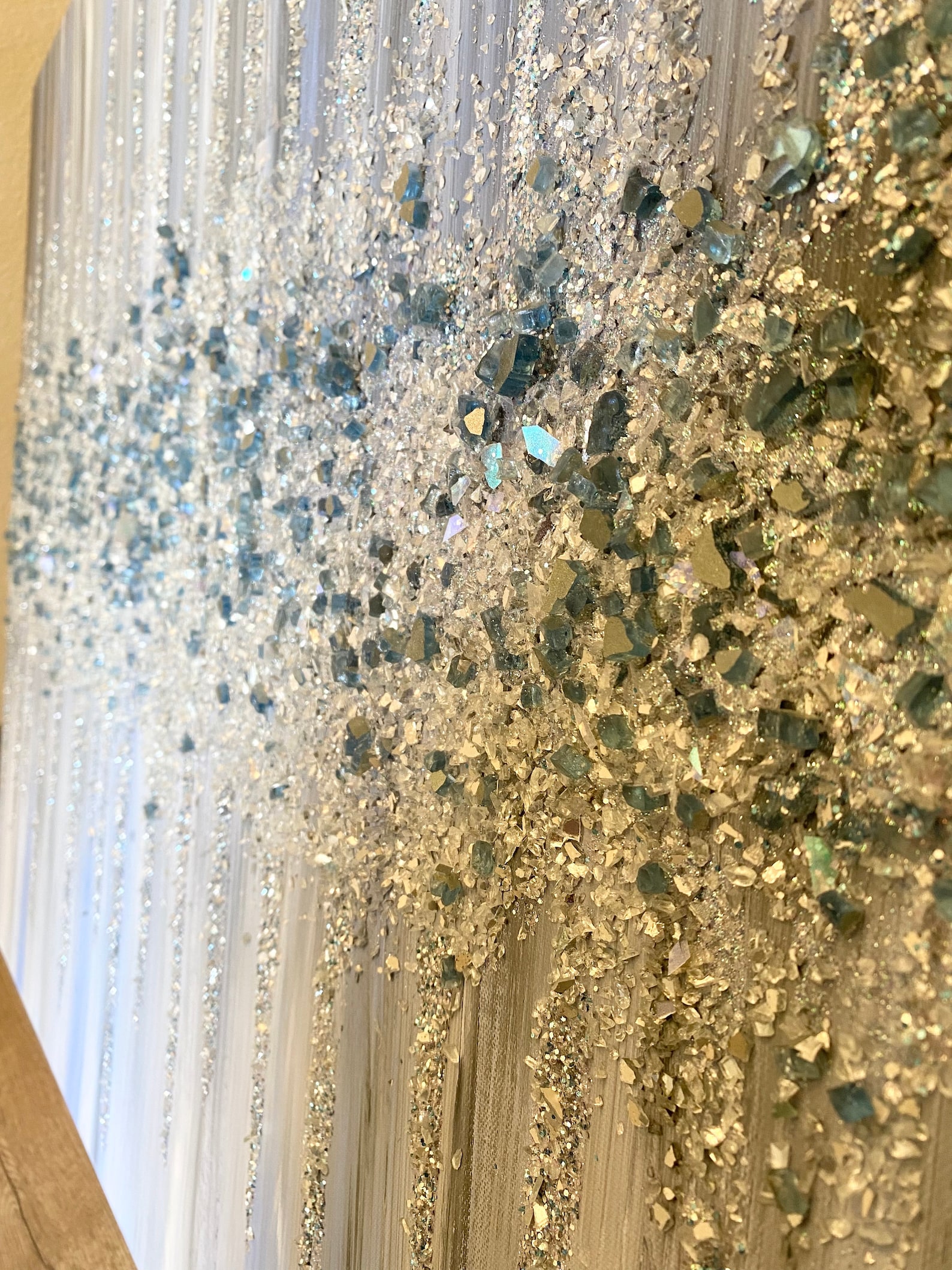 Handcrafted Crushed Glass Glitter Canvas Art. Etsy
