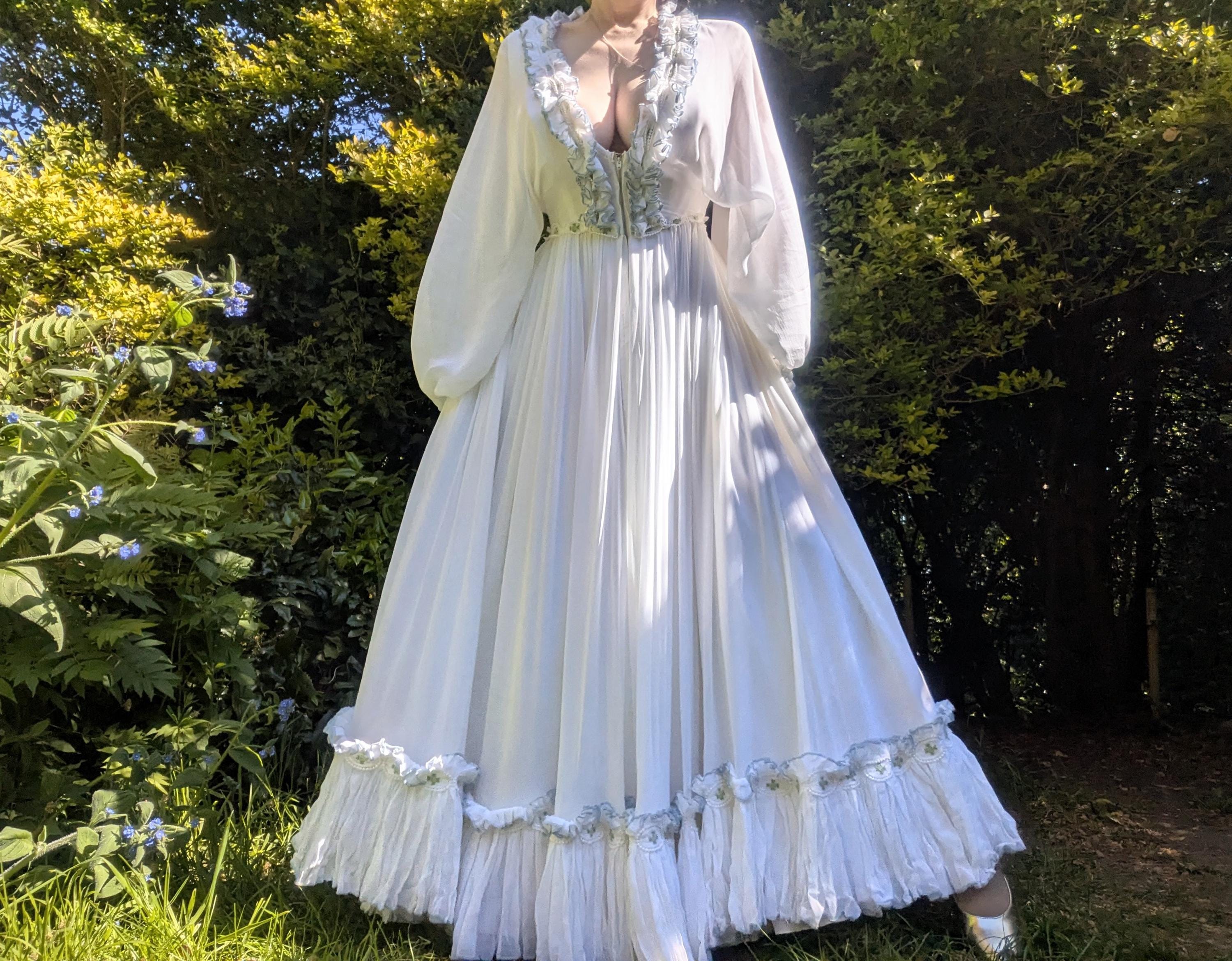 70s Ruffle Dress - Etsy