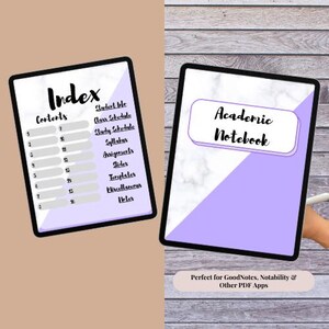 Notatnik akademicki | Cyfrowy planer studencki | Notatnik Lavender | Notatnik GoodNotes | Cyfrowy notatnik iPad | Notatki z wykładów | Planer nauki