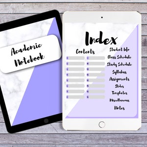 Notatnik akademicki | Notatnik lawendowy | Notatnik cyfrowy | Planer cyfrowy | Notatnik studencki | Notatnik GoodNotes | Notatki z wykładów | iPad