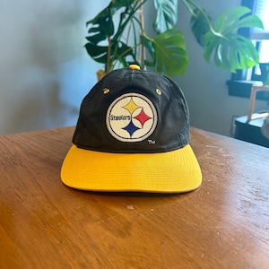 Vintage Pittsburgh Steelers NFL Football Black Yellow SnapBack Hat