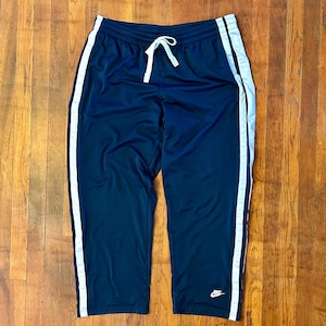 Vintage Nike Track Pants Y2k Zip Wide Leg Red Patch Swoosh