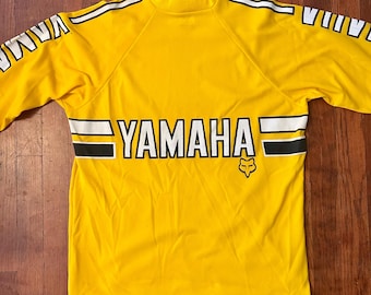 Vintage Yamaha Fox Racing '70s Motocross Moto Yellow Longsleeve
