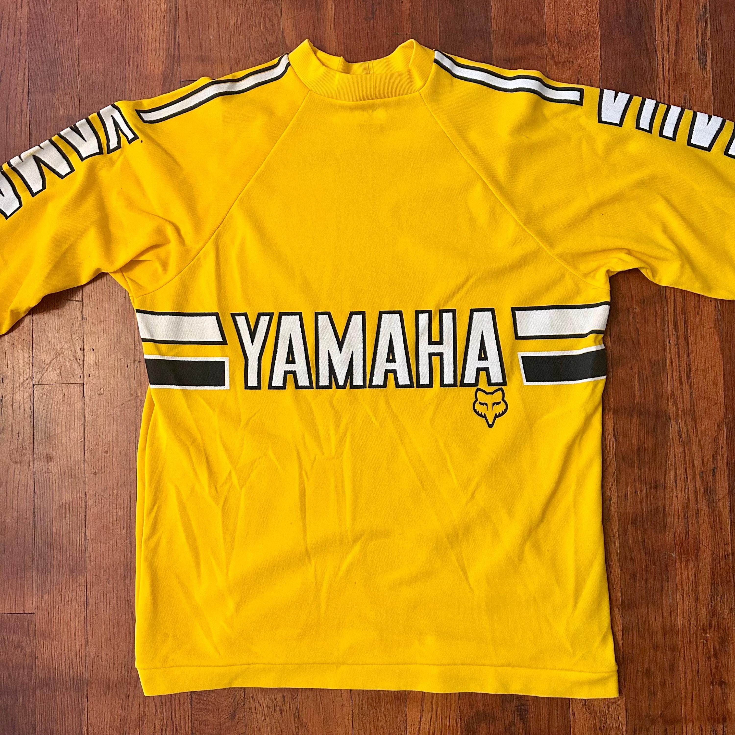 Vintage Yamaha Fox Racing '70s Motocross Moto Yellow Longsleeve