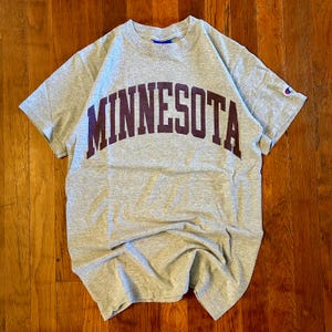 Vintage University of Minnesota Champion ‘90s Gray Spellout T-shirt S