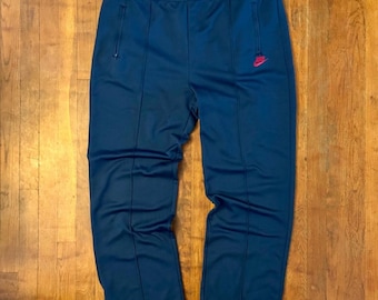 Vintage Nike ‘80s Baggy Wide Leg Navy Blue Track Pants XL