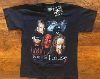 90s nwo ウルフパック　Tシャツ Vtg 90s NWO Wolf Pack T Shirt Dead Stock New Single Stitch Screen