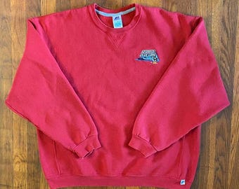 Vintage Russell Athletic Essential Red Embroidered Crewneck Sweatshirt XL