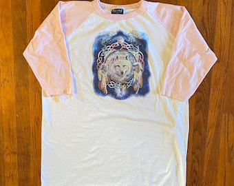 Vintage Wolf Animal Nature Outdoor Graphic Longsleeve Shirt