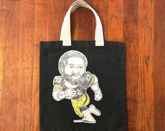 Bolso de hombro vintage de los Pittsburgh Steelers, de la NFL, de Franco Harris, de los años 80