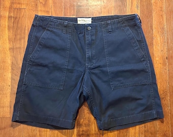 Vintage Ralph Lauren Denim Supply Military Fatigues 8in Navy Blue Shorts 36