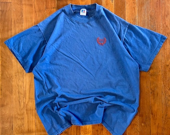 Vintage Russell Athletic Pro Cotton Striped T-shirt XL Gray/navy