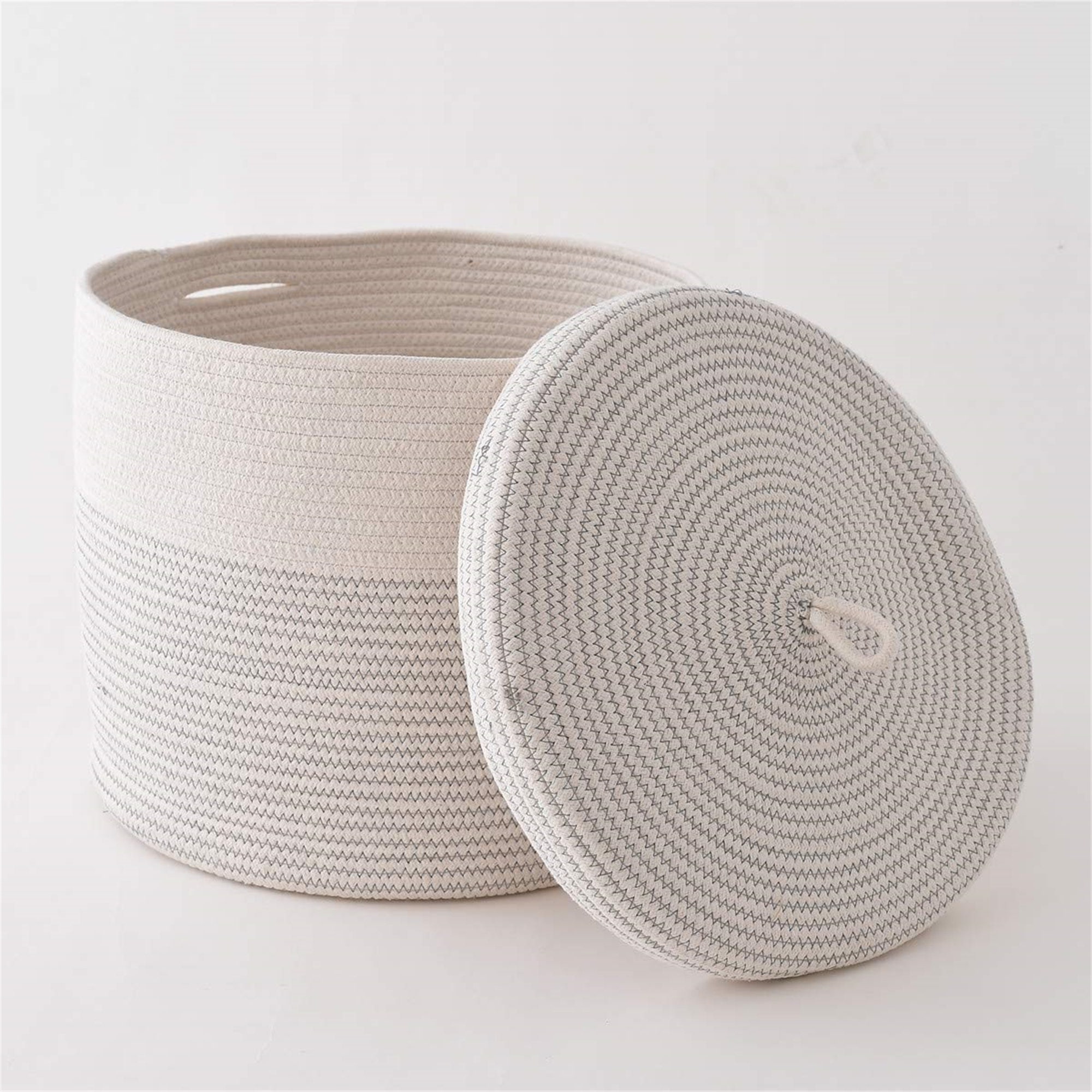 Woven rope basket with lidcotton rope basket for finishing Etsy