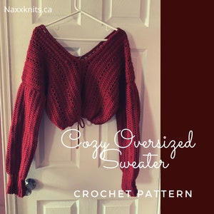 PATTERN Crochet Cropped Oversized Sweater