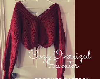 PATTERN Crochet Cropped Oversized Sweater