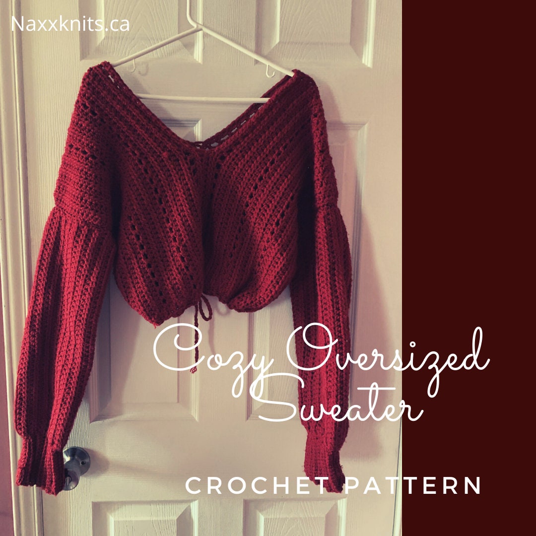 40 Oversized Sweater Crochet Patterns for Cozy Layering and Everyday Style 34 Pattern Crochet Cropped Oversized Sweater