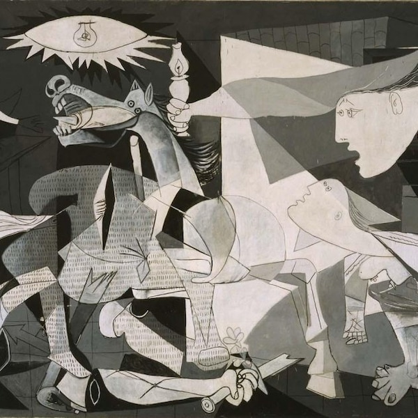 Motif point de croix Guernica par Pablo Picasso