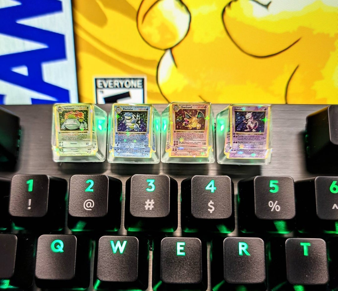 Card Key Caps Miniature Holo Pokemon Card Keycaps - Base Set - Etsy