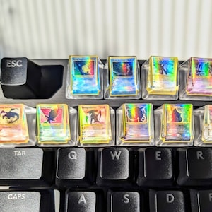 Miniatuur Holo Pokemon-kaart Keycaps - Neo Shining