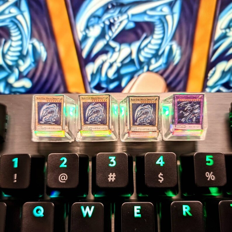 Miniature Yugioh Card Keycaps 1 Holographic Etsy