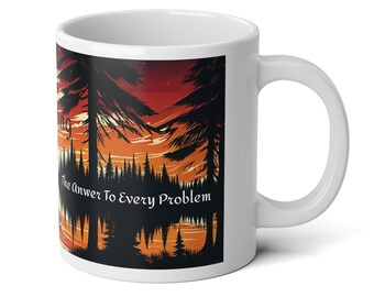20oz Jumbo Kayaking Mug,'Less Stress More Paddle' Adventure Cup, Coffee Lover Gift, The Answer to Every Problem, Outdoor Sports Enthusiast