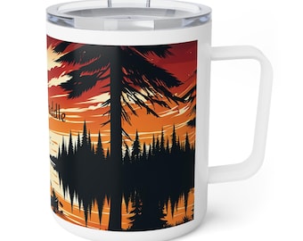 Insulated Coffee Mug: 'Born To Paddle' Kayaking Gift -10oz Stainless Steel