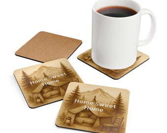 Vintage Camping Tent | Corkwood Coaster Set
