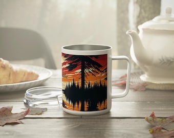 10oz Insulated Coffee Mug, 'Born To Paddle', Kayaking Mug, Canoe Lover Gift, Outdoor Adventure Mug, Fishing Mug, Birthday Gift, Father's Day