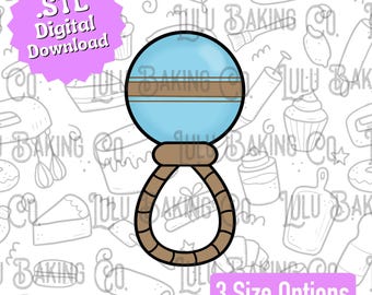 Cortador de galletas con sonajero liso STL