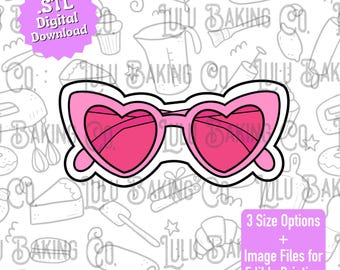 STL Heart Sunglasses Cookie Cutter