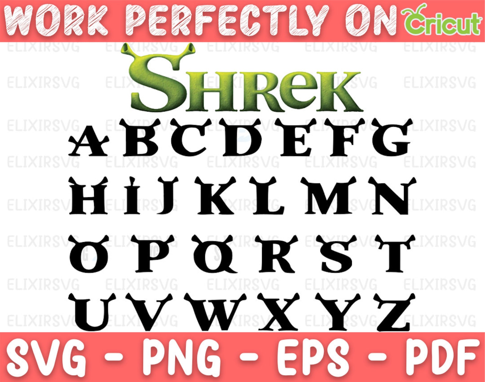 Shrek Font Svg Shrek Alphabet Shrek Letters Shrek Vector Etsy | Images ...