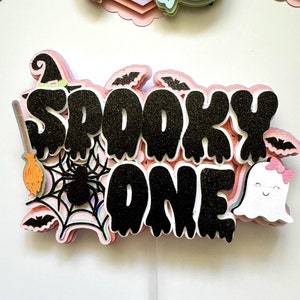 Spooky One Cake Topper, Halloween 1st Birthday, Halloween Cake Topper, Halloween Toddler Party Decor, Pastel Halloween Birthday Decor