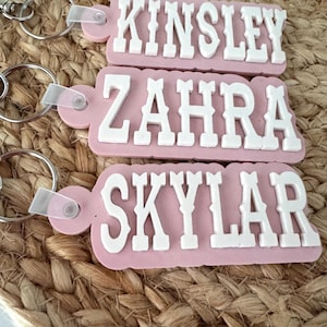Backpack Keychain Name Tag, Custom Acrylic Name Keychain, Personalized Acrylic Name Tag, Diaper Bag Tag, Lunch Box Tag, Kids Name Tag