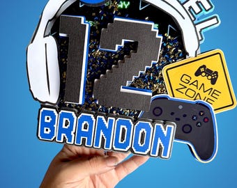 Video Game Birthday Cake Topper, Gaming Birthday Party Decor, Gaming Birthday Cake Topper, Gaming Birthday Party, Level Up Birthday Party