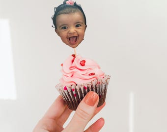 Benutzerdefinierte Gesicht Cupcake Topper, Baby Gesicht Cupcake Topper, Foto Party Topper, Selfie Cupcake Topper, Benutzerdefinierte Bild Cupcake Topper Zahnstocher